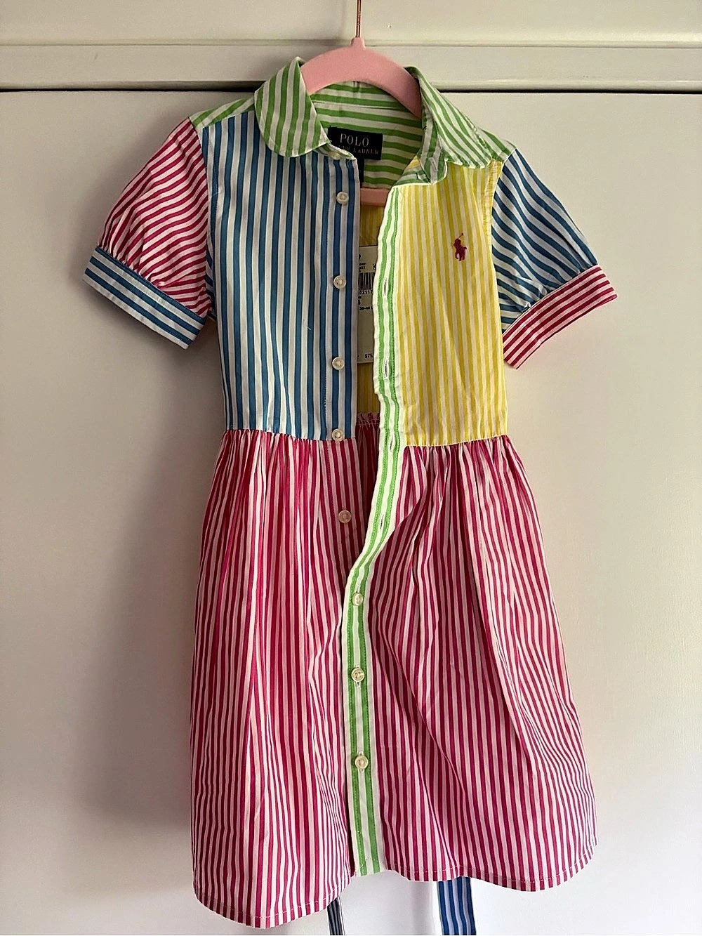 Ralph Lauren Girls' Striped Short Sleeve Dress Size 4 NWT